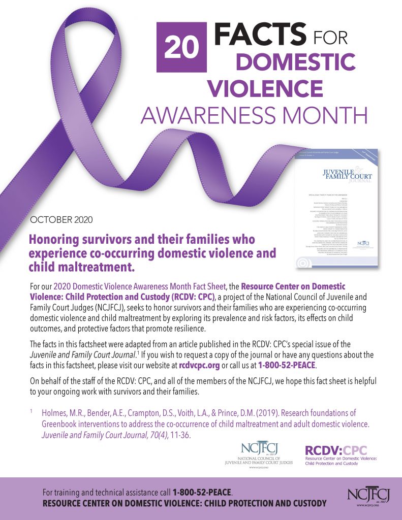 NCJFCJ Observes October As Domestic Violence Awareness Month With New ...